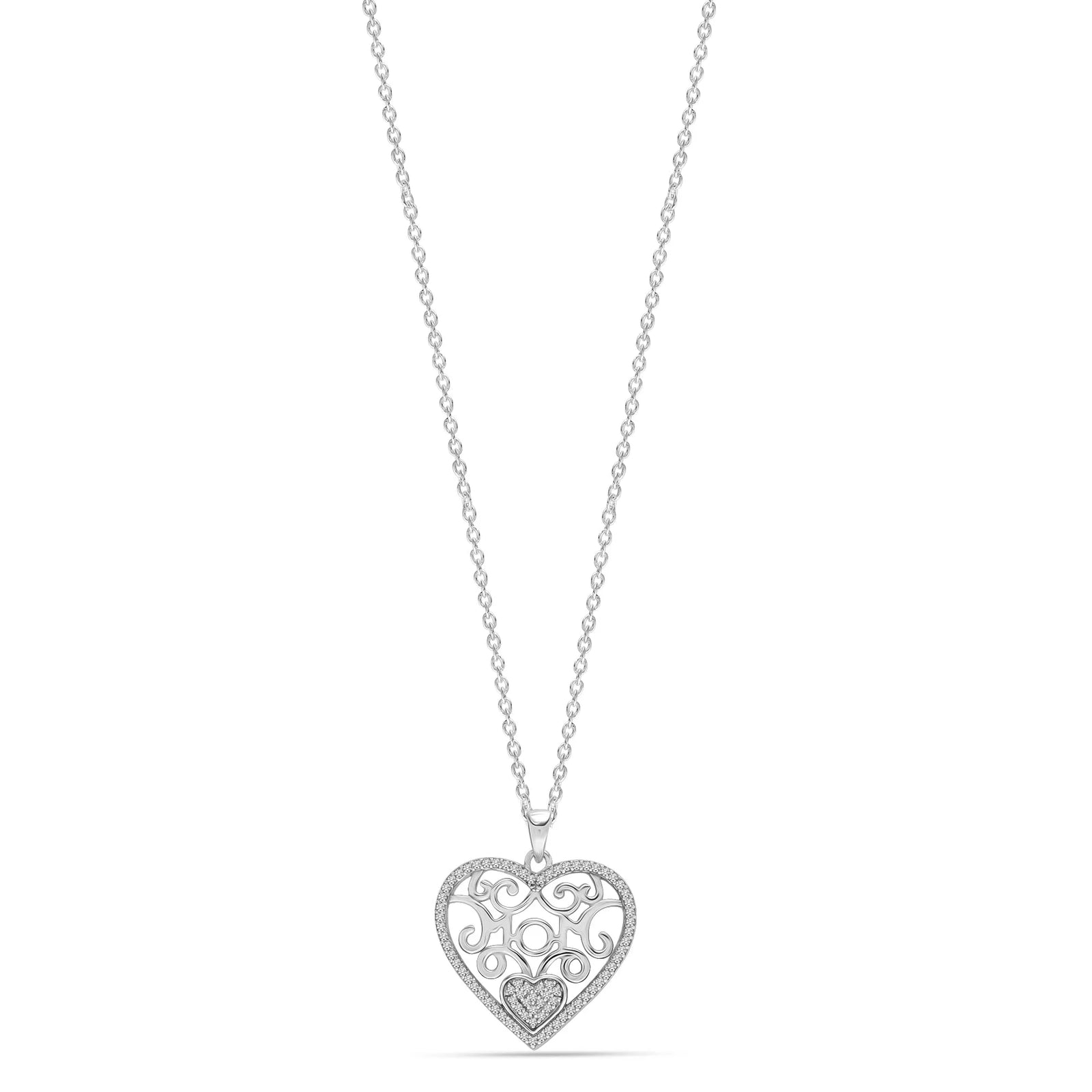 925 Sterling Silver 18K Gold-Plated Diamond-Cut Heart Reversible Necklace for Women and Teen 25MM