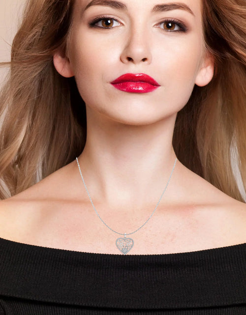 Load image into Gallery viewer, 925 Sterling Silver 18K Gold-Plated Diamond-Cut Heart Reversible Necklace for Women and Teen 25MM
