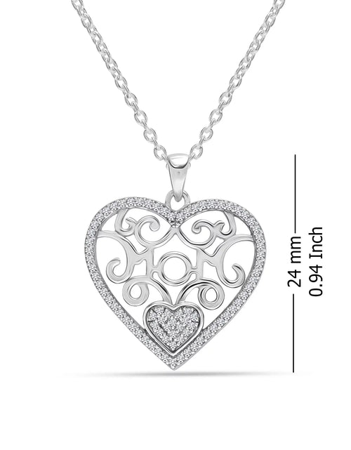 Load image into Gallery viewer, 925 Sterling Silver 18K Gold-Plated Diamond-Cut Heart Reversible Necklace for Women and Teen 25MM

