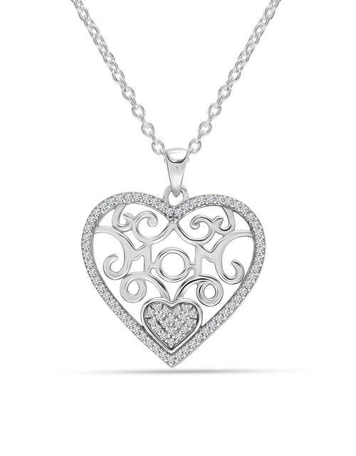 Load image into Gallery viewer, 925 Sterling Silver 18K Gold-Plated Diamond-Cut Heart Reversible Necklace for Women and Teen 25MM
